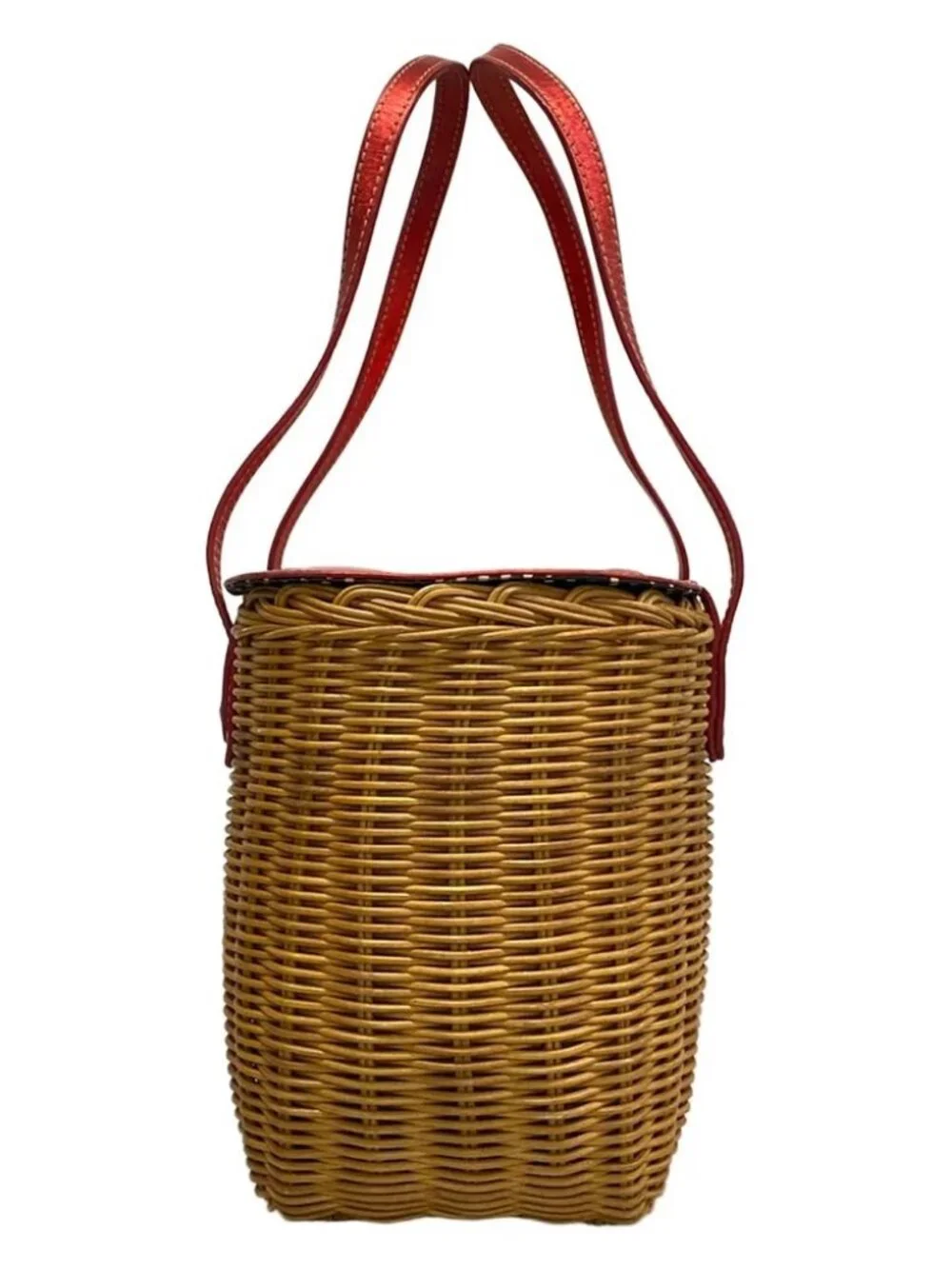 Kate spade Brown Red Rattan Leather Handbag